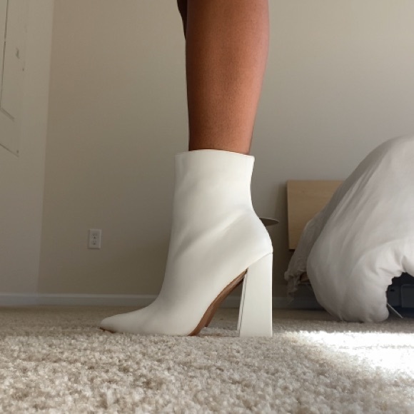 Brand New Flared Heel Sock Boots (White) SOLD - Picture 3 of 11